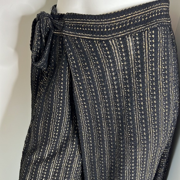 Anthropologie Blake Striped Wrap Pant size small cotton pockets - Picture 4 of 11